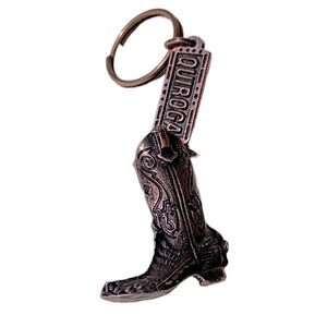 Western Boot Keychain Cowboy Metal Handcrafted Heavy Duty Brown 4.5” Key Holder